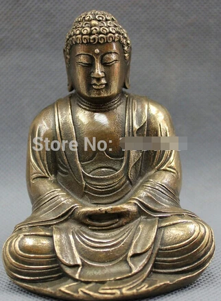 

B0601 Chinese Bronze Buddhist Folk Shakyamuni Tibet Joss Sakyamuni Buddha Set Statu statue