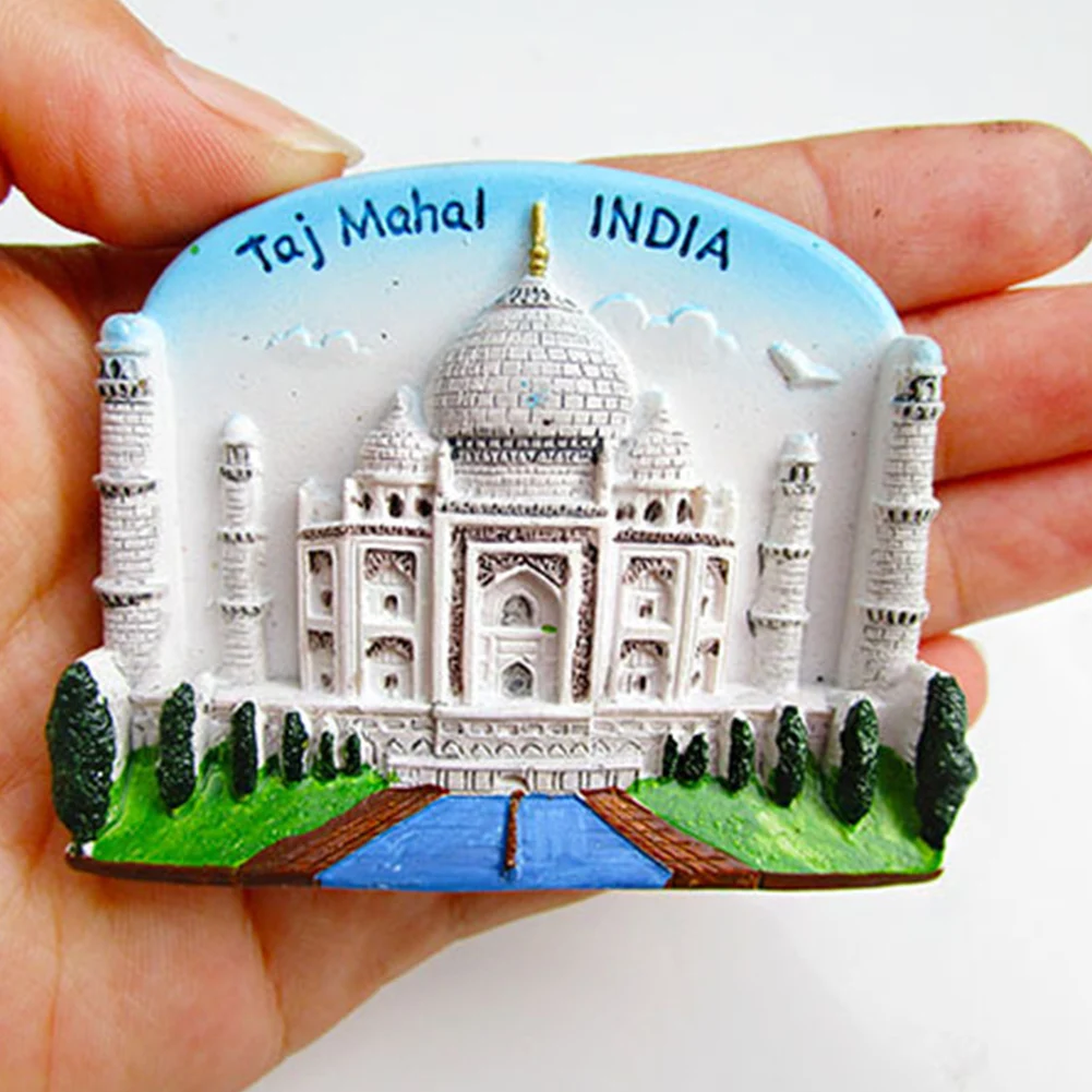 India Taj Mahal Новые Горячие Продажи Смолы 3D магнит на холодильник Сан-Франсиско Лондон Япония Греция Сиднейский Балийский сувенир - Цвет: India Taj Mahal