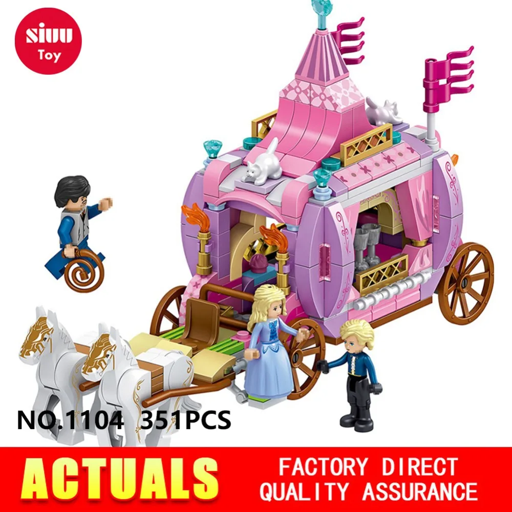 

Compatible with Legoes brands QL1104 Cinderella Princess Royal Carriage Girls Small Particle Building Blocks Toys Girl Gift GK30