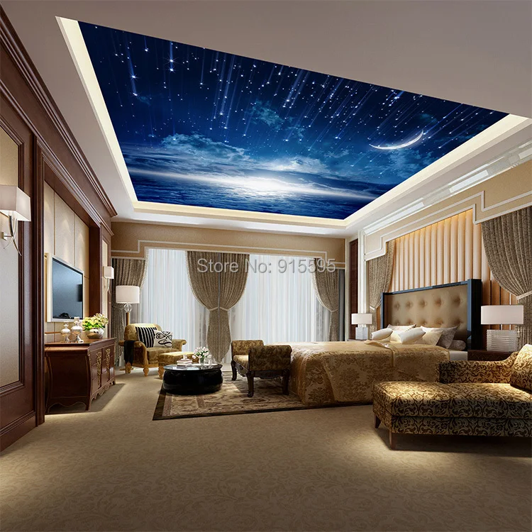 Custom Murals 3D Star Nebula Night Sky Wall Painting Ceiling Smallpox Wallpaper Bedroom TV Background Galaxy Theme Wallpaper