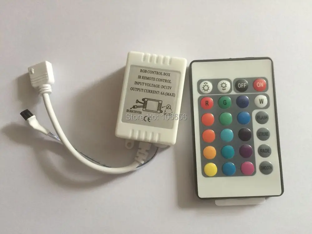 

12v 24 key ir remote controller rgb led strip controller 50pcs/lot DHL free shipping battery include