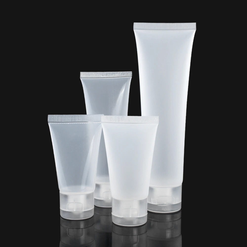 

1Pcs Plastic Matte clear Travel Refillable Soft Cosmetic Tubes Bottles Sample Container 20ml 30ml 50ml 100ml Bottle Easy
