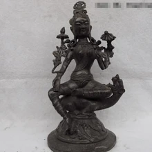 USPS в США S0427 Buddgism Тибет Медь Бронза Манджушри падма Зеленая Тара богиня Кван-Инь Статуя