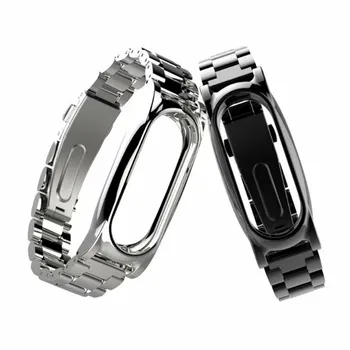 

Magnetic Stainless Steel Waterproof Wrist Strap Luxury Metal Wristband Interlock Clasp Watch Accessories For Xiaomi Mi Band 2