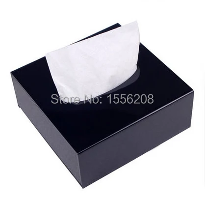 Deluxe черный квадрат акриловая пластина Топ тканевая коробка для хранения Организатор держатель покрытие автомобиля салфетница