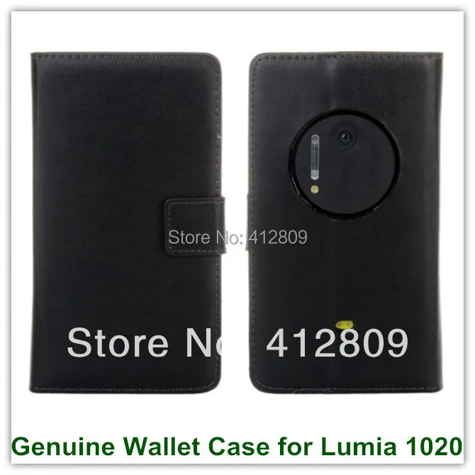 1 шт черный чехол портмоне из натуральной кожи для Nokia Lumia 1020 Бесплатная
