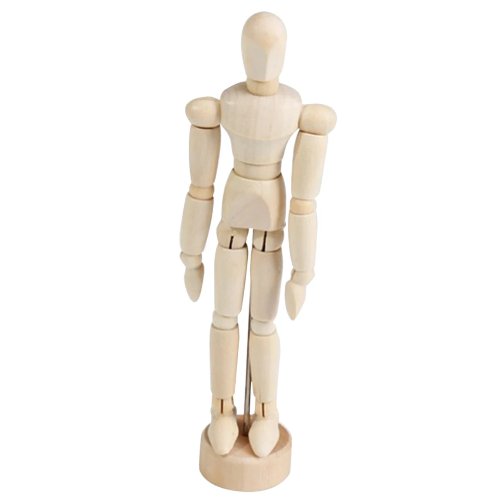Wood Human Body Model Jointed Articulated Wooden Sculpture Mannequin 8inch Wooden Sectioned Posable Human Figure