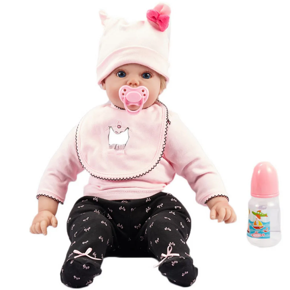 

55CM Soft Lovely Silicone Reborn Doll Cute Princess Newborn Baby with Cloth Body Toy for Kids Birthday Christmas Gift