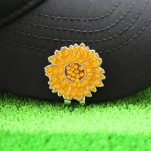 НОВЫЕ шикарные подсолнечника тонкий металл сплав Гольф-маркер зажим для кепки для игры в гольф зажим для шляпы для гольфа отметка для мяча для гольфа мяч позиции Прямая поставка