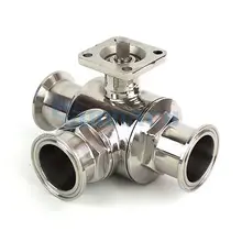 3/"-2" 19/25/32/38/51 мм SUS304/316 Нержавеющая сталь санитарно T/L Порты и разъёмы Tri Clamp шаровой клапан для домашнего пивоварения без привода
