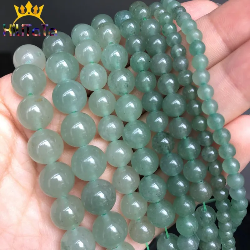 Natural Green Aventurine Jades Stone Round Loose Spacer Beads For Jewelry Making 4/6/8/10/12mm DIY Bracelets Necklace 15&quot Strand |
