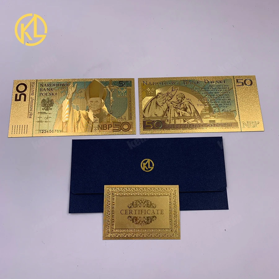 Unised 1994 Edition Poland Currency designed 24 K gold Banknote 500 PLN для высококачественного античного золота Gifts подарки