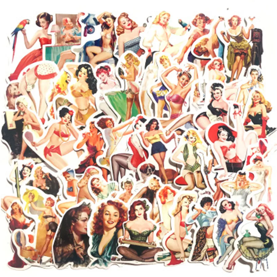 50pcs Rock Sexy Beauty Series Stickers Horror Graffiti Waterproof Sticker for Luggage Guitar Helmet Laptop Skateboard Decals 50pcs Rock Sexy Beauty Series Stickers Horror Graffiti Waterproof Sticker for Luggage Guitar Helmet Laptop Skateboard Decals