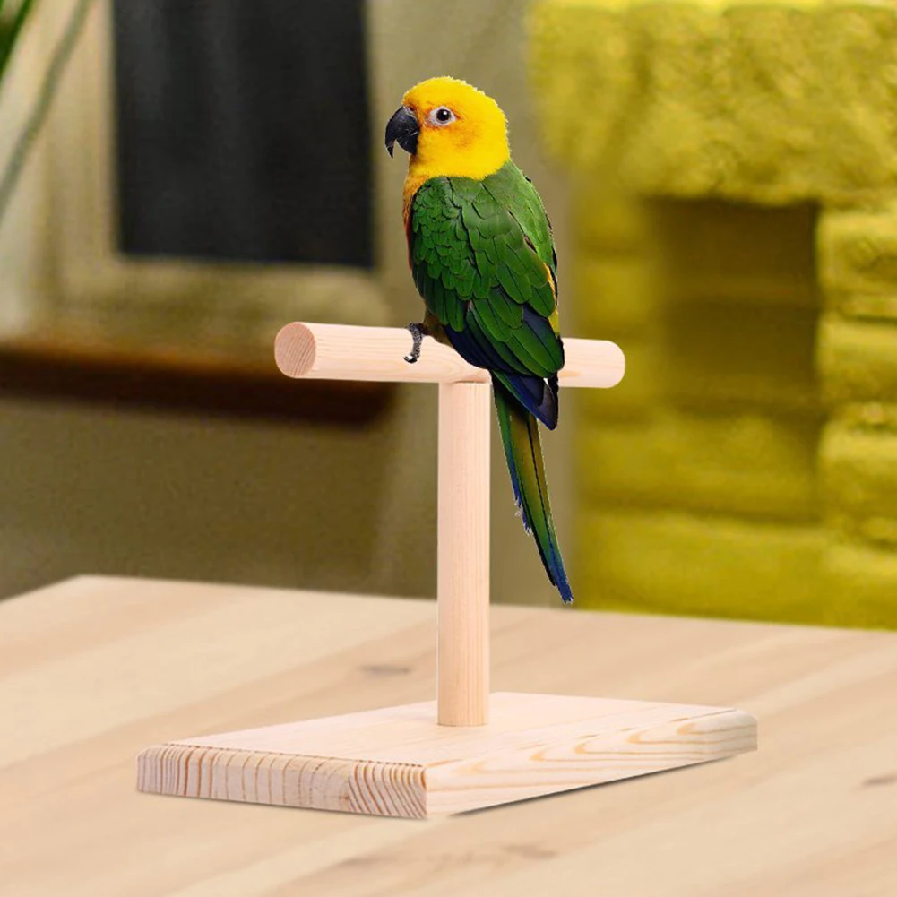 

Portable Wood Pet Bird Parrot Training Spin Perch Stand Playground Platform Paw Grinding Toys Entertaining Parrot Shower Toys
