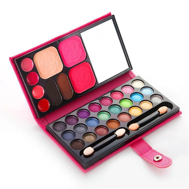 

33 Colors Makeup Set Box with Mirror Make Up Kit Sets Eyeshadow Lip Gloss Foundation Powder Cosmetics Maquiagem Clara Escura