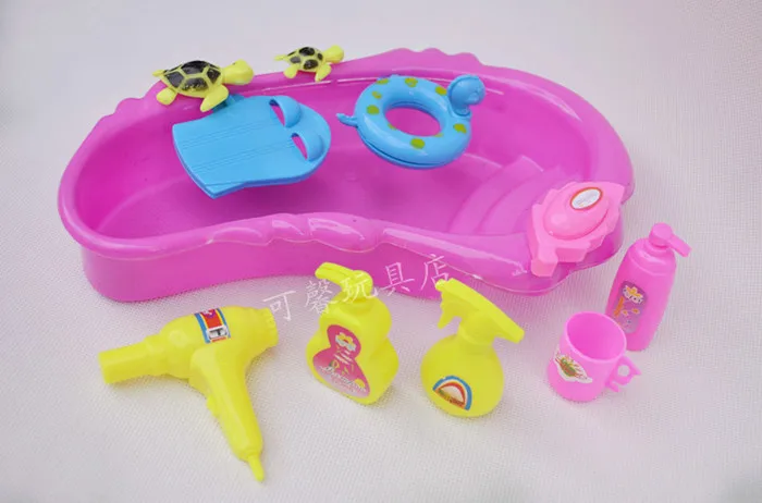 

Free Shipping,doll furniture Bath + soap 6 set doll accessories for Barbie Doll,girl play house