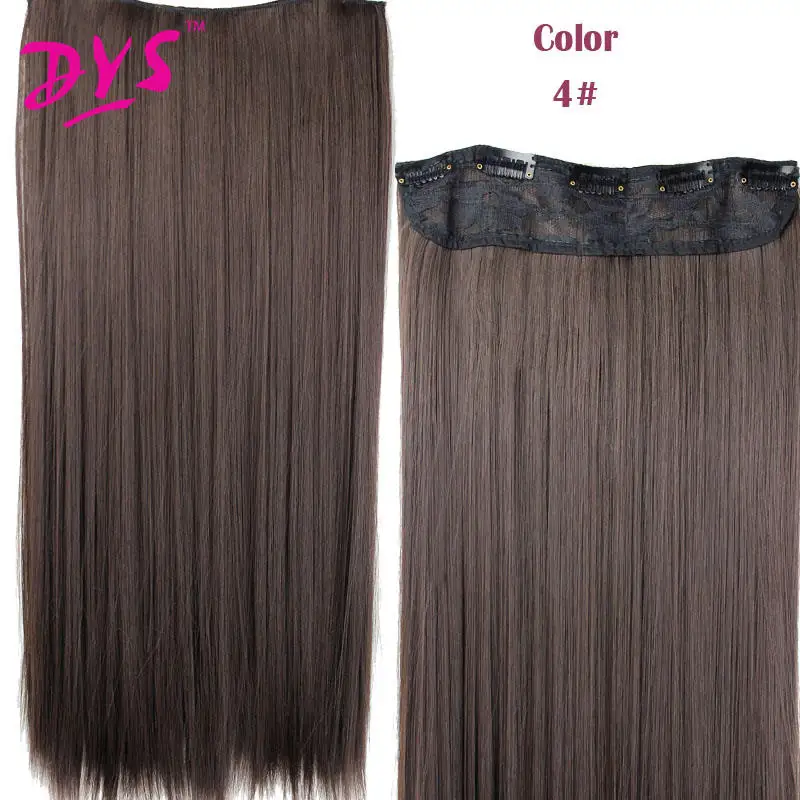 Deyngs 5 Clips Natural straight Clip In Hair Extention 24inch 34 Full Head Clip in HairPieces Long Fake False Synthetic Hair (5)