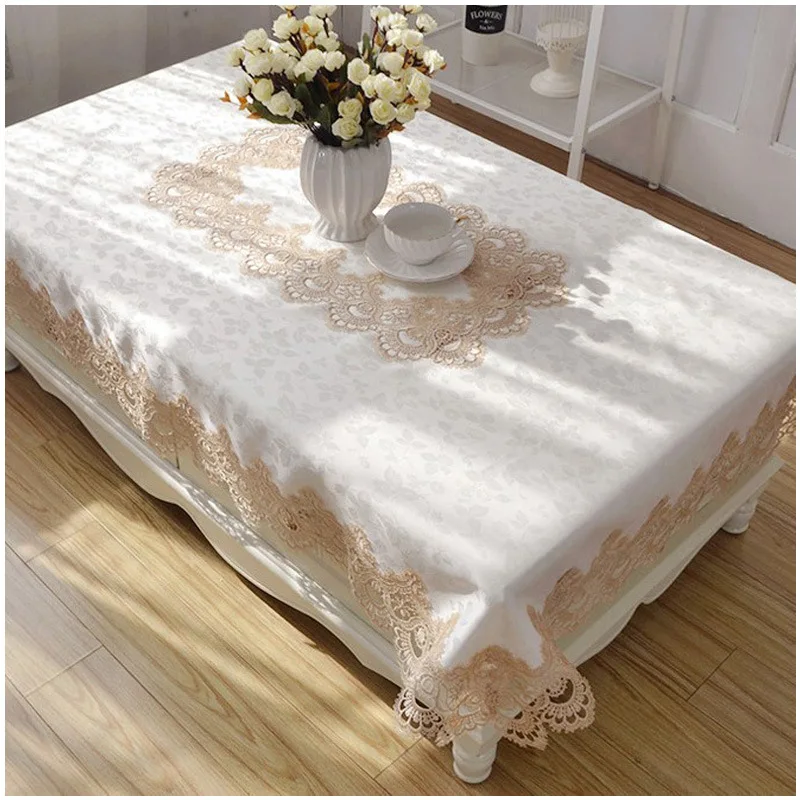 New European lace tablecloth rectangular round square coffee table cover home decor towel textile d