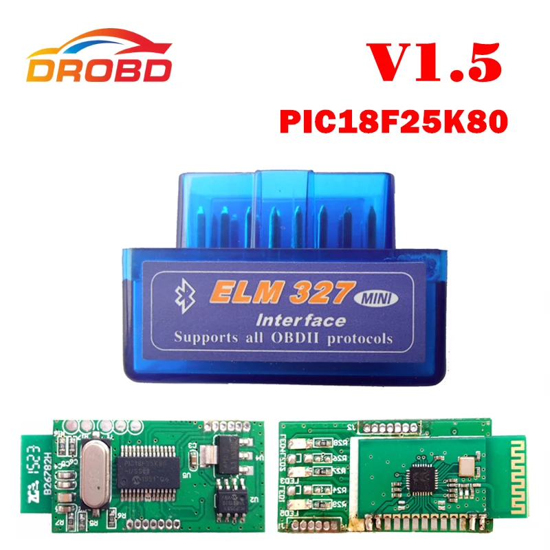 Prix pour Lecteur de Code de diagnostic-Outil ELM327 V1.5 Mini ELM 327 V1.5 Avec PIC18F25K80 Puce Mini ELM327 V 1.5 Bluetooth OBD2 Scanner Prix pour Lecteur de Code de diagnostic-Outil ELM327 V1.5 Mini ELM 327 V1.5 Avec PIC18F25K80 Puce Mini ELM327 V 1.5 Bluetooth OBD2 Scanner