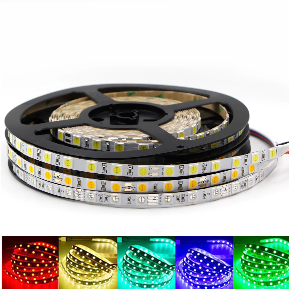 5 м СВЕТОДИОДНАЯ лента SMD 6565 5050 RGB 12 В гибкая лента лампа белый водонепроницаемый Светодиодный светильник лента украшение 60 Светодиодный s/m лента лампа 12 В