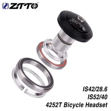 Ztto MTB гарнитура для шоссейного велосипеда 42 мм 52 мм CNC 1 1/"-1 1/2" коническая трубка вилка интегрированный угловой контактный подшипник велосипед рулевой колонки