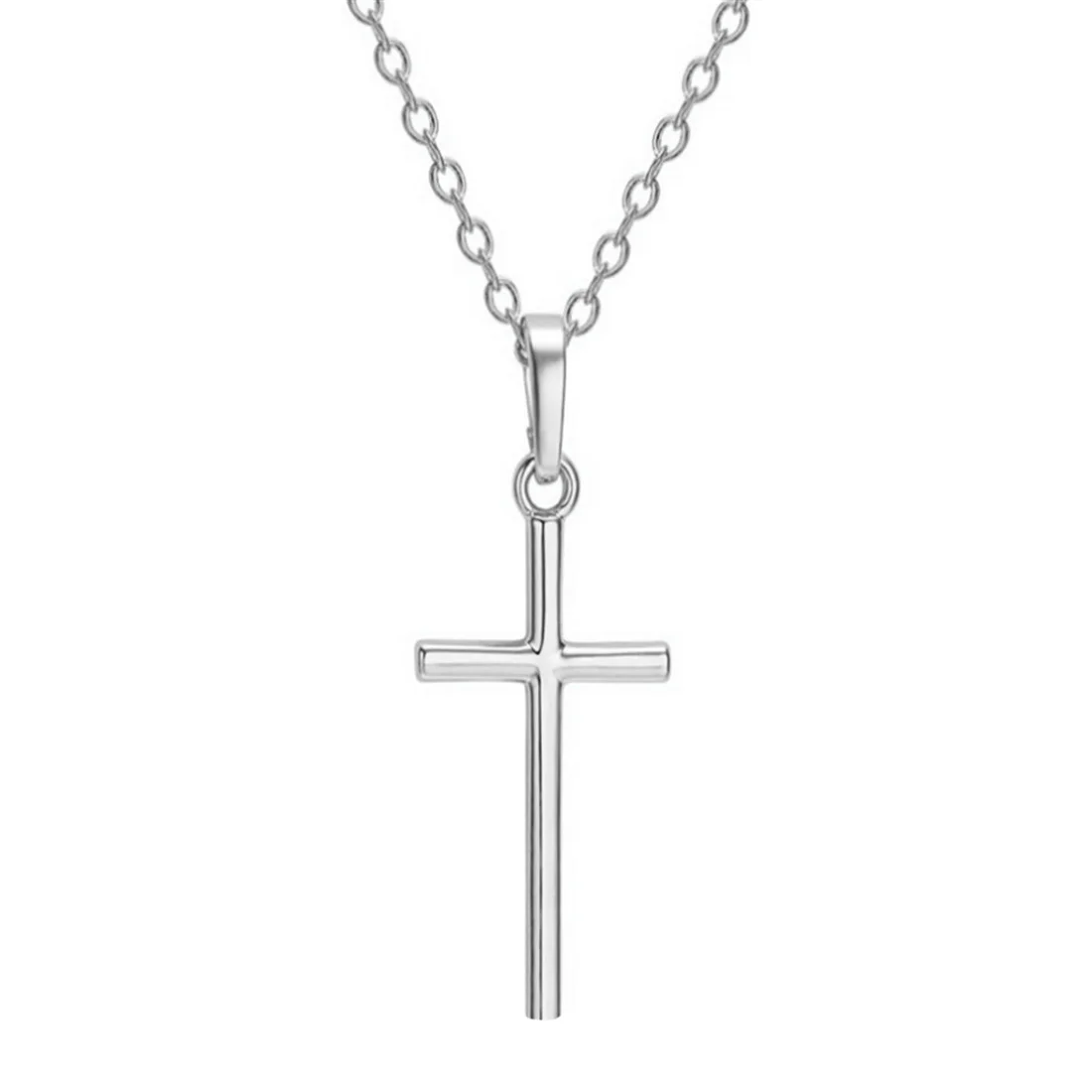 

High quality Charm Gift Trendy gold silver Hot sale Simple Fashion cross pendant necklace 2018 Summer Gold Chain Cross Necklace