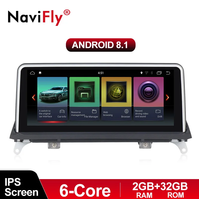 

NaviFly IPS 4GB+32GB 6 core Android 9 car radio multimedia player for BMW X5 E70 X6 E71 2007-2013 Original CCC or CIC system