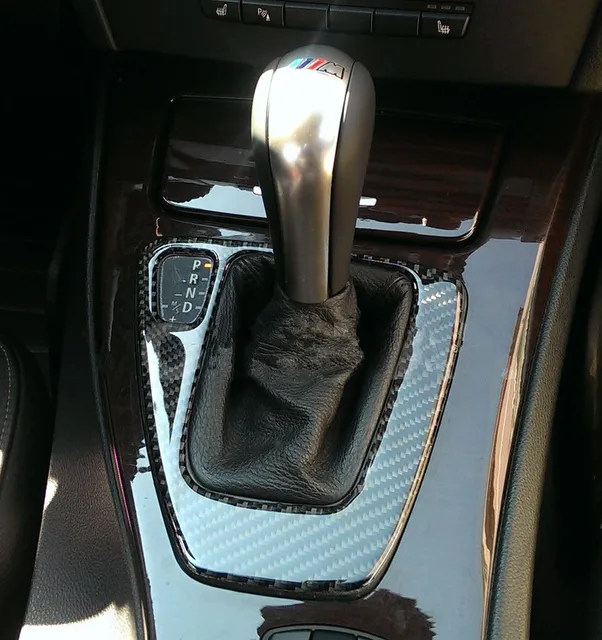 Free shipping 3D GENUINE CARBON AUTO Shifter Surround for BMW 3 Series