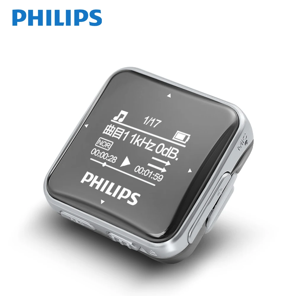 

Philips Original Mini MP3 Player Sport Big Screen With Recording Function/FM Radio Earphone Running Back Clip Music SA2208