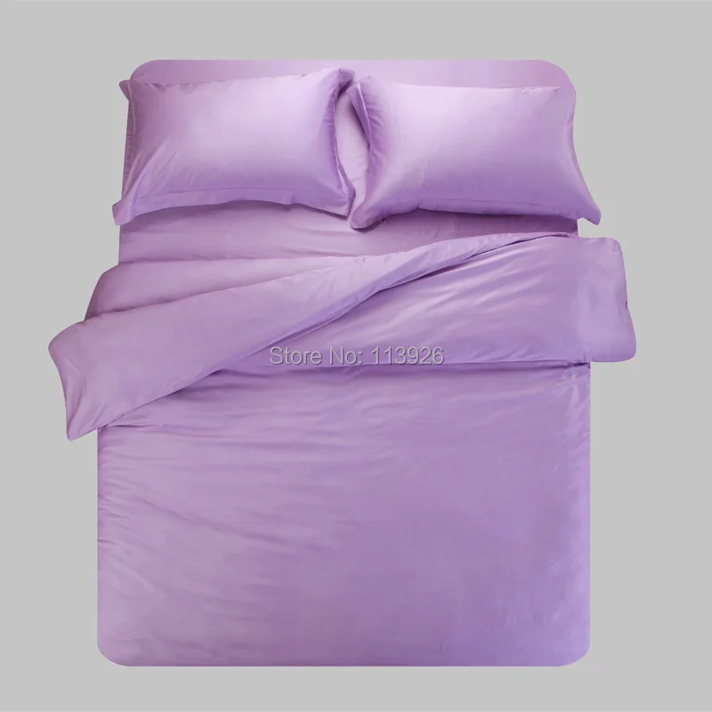 

Top quality Fashion home textile ,double-face plain bedding set 4pcs bedding duvet cover bed sheets Queen size Free shipping
