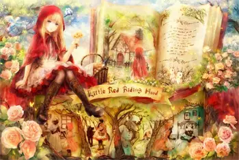 

big bad wolf blonde hair blue eyes book bunny butterfly dress flower food glasses hat onineko tree Home Decoration Canvas Poster