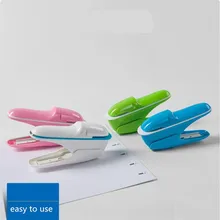 Stapleless Stapler Colorful Office Binding Machine Stapler Papel Papelaria Papeterie staple-free stapler 8 sheets y 1 pcs office staple free stapleless stapler home paper binding binder paperclip new drop ship