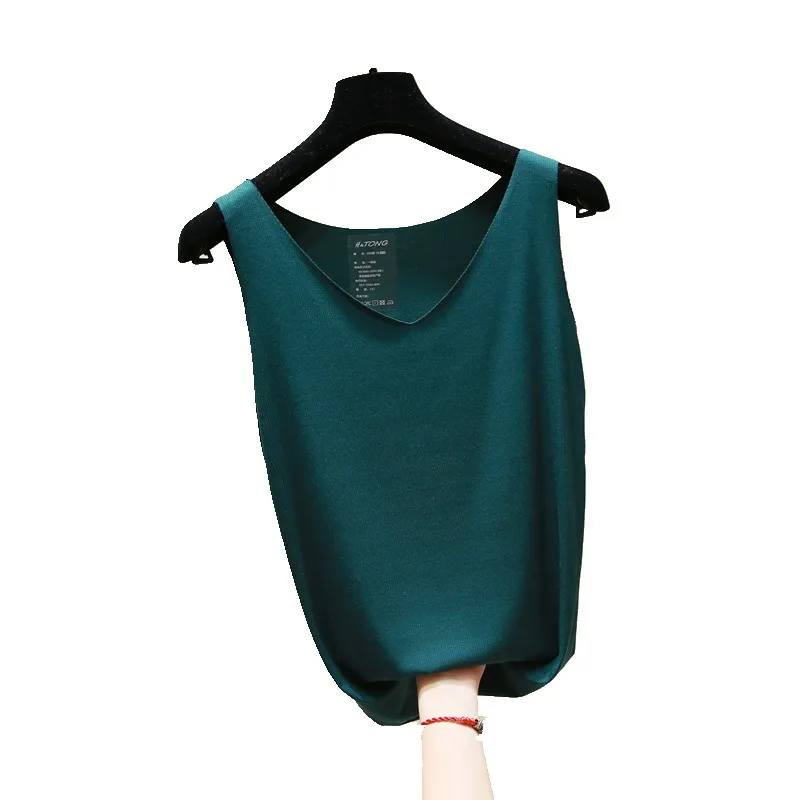 

Female Modal T-shirt Fashion Summer Woman Lady Sleeveless V-Neck Candy Vest Loose Shirt Tops shirt Tees Casual Solid Clothing