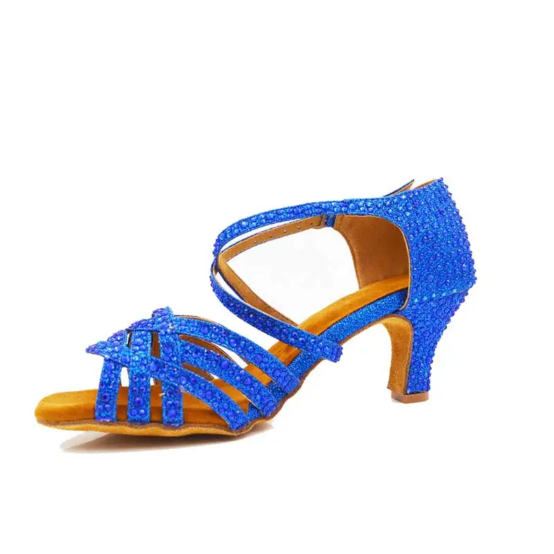 Латино-американских танцев танцевальная обувь из сатина для девочек Женская обувь для латиноамериканских бальных Танго танцевальная обувь с каблуком 7 см танцевальные на каблуках; женская обувь