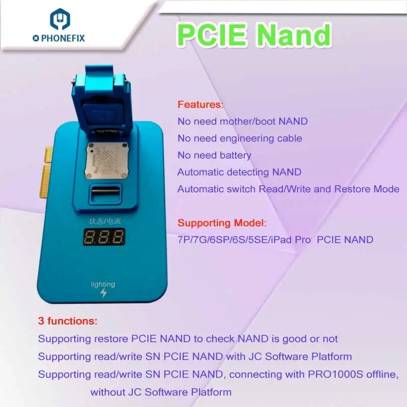  Fonefix Naviplus Pro3000S JC Pro1000S teléfono NAND programador HDD herramienta de lectura para iPh
