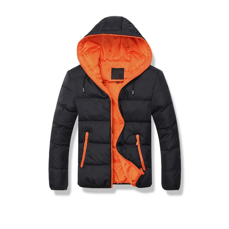 high quality winter men s youth casual warm thick candy color zipper parka coat hooded short