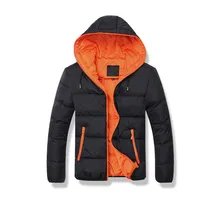 high quality winter men s youth casual warm thick candy color zipper parka coat hooded short