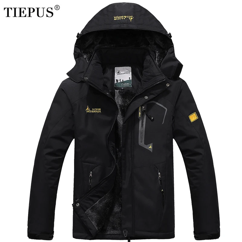 TIEPUS winter jacket men's plus wool thermal jacket Waterproof Windproof men`s Hooded Outwear men`s Down Parka size L-5XL 6XL TIEPUS winter jacket men's plus wool thermal jacket Waterproof Windproof men`s Hooded Outwear men`s Down Parka size L-5XL 6XL