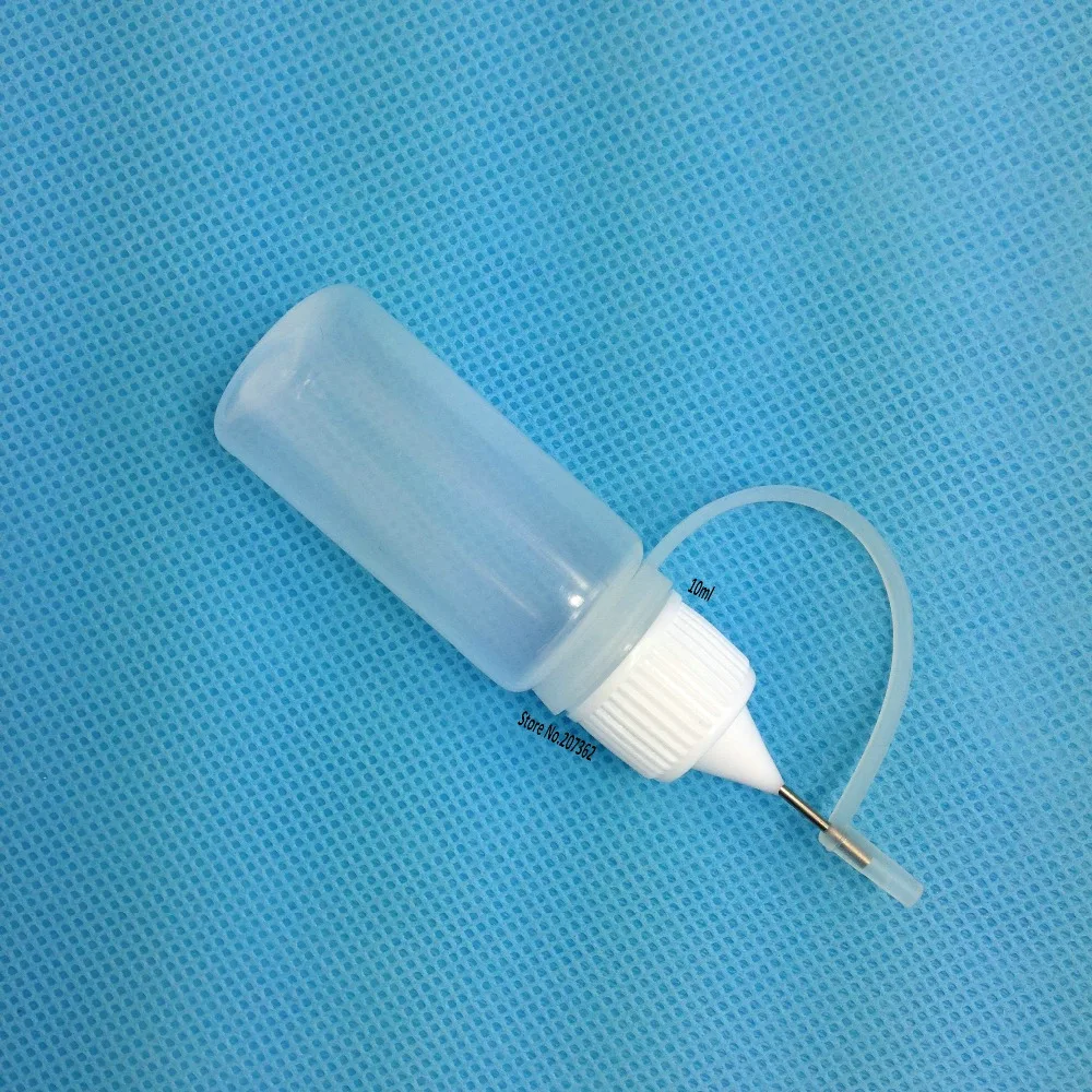 

450PCS/LOT Empty Plastic 10ML Steel Needle Embeded Dripper Bottles Free Shipping