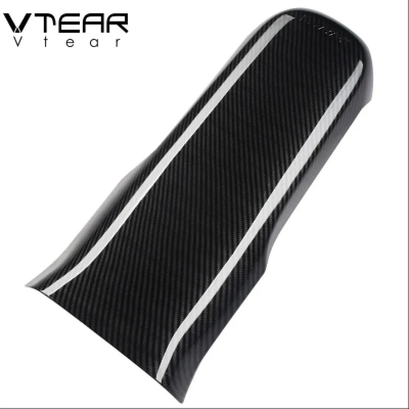 Аксессуары для Vtear Toyota C-HR CHR, автомобильная задняя декоративная накладка для панели подлокотника, Накладка для интерьера, карбоновое волокно, автомобильный Стайлинг - Название цвета: Черный