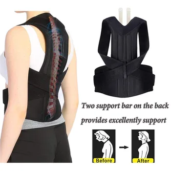 

Customized Back Pain Belt Posture Corrector Vest Orthopedic Back Braces Back Support Belt Adjustable Corrector Postural Black