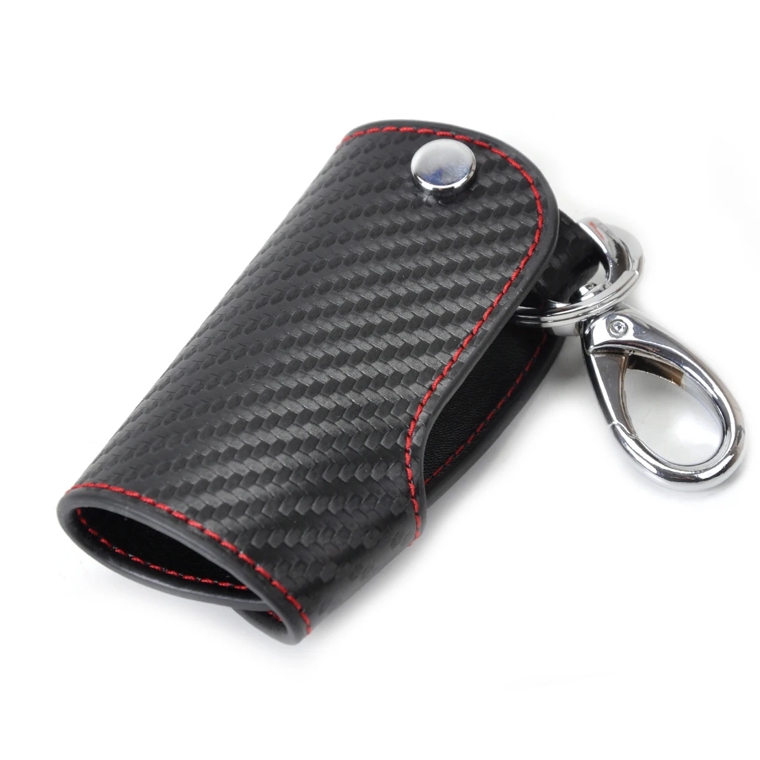 3D Leather Carbon Fiber Remote Key Case chain keyless Fob Shell cover Holder