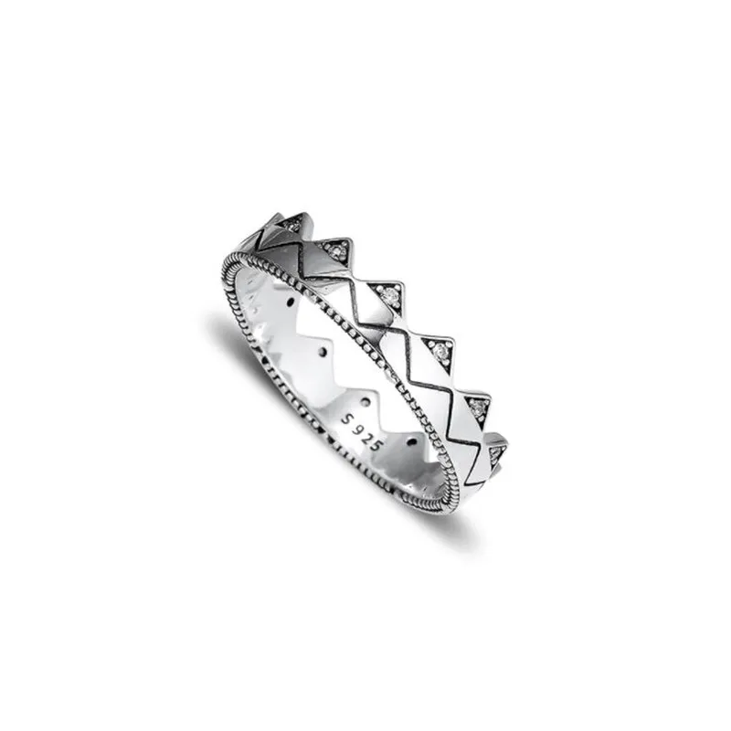

Original 925 Sterling Silver Exotic Crown Ring With Cubic Zirconia For Women Anniversary Party Jewelry 2019 Summer Collection