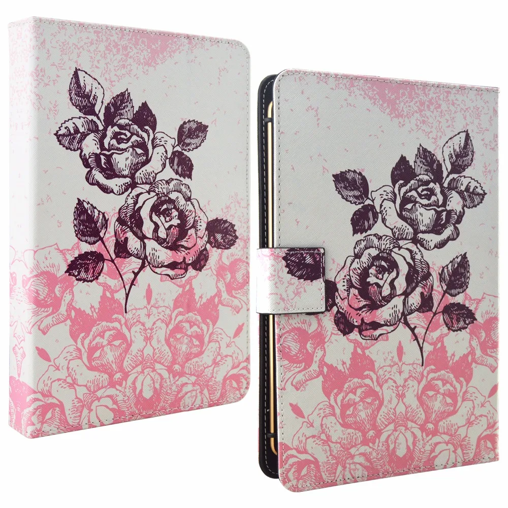 

PU Leather Case Peony Flower Pattern Design Cover with Split Bracket Stand for 7 inch Android Tablets Samsung HuaWei Tablet PC