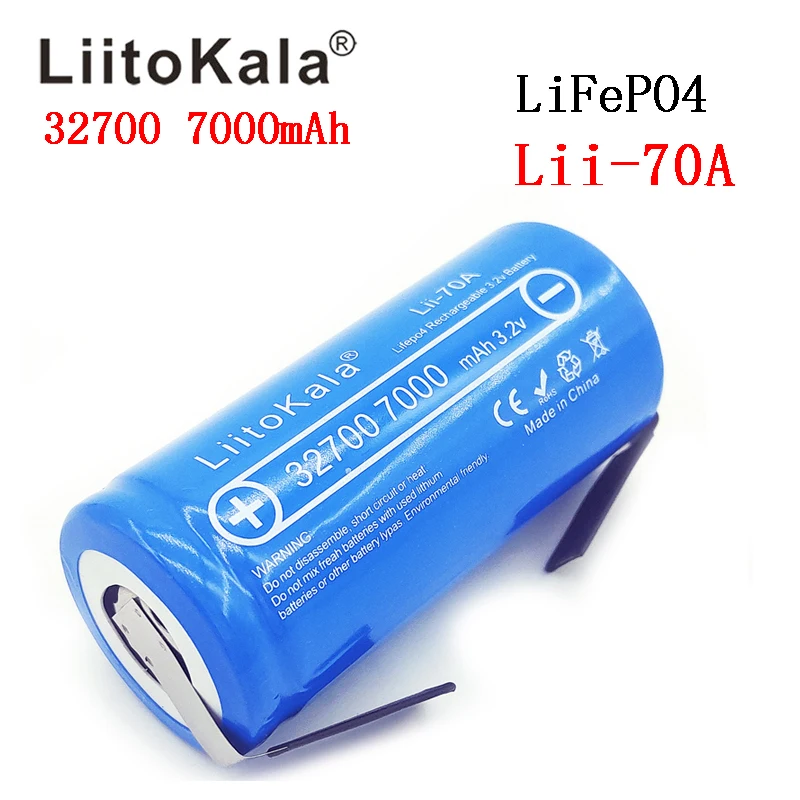 

2019 LiitoKala Lii-70A 3.2V 32700 7000mAh LiFePO4 Battery 35A Continuous Discharge Maximum 55A High power battery+Nickel sheets