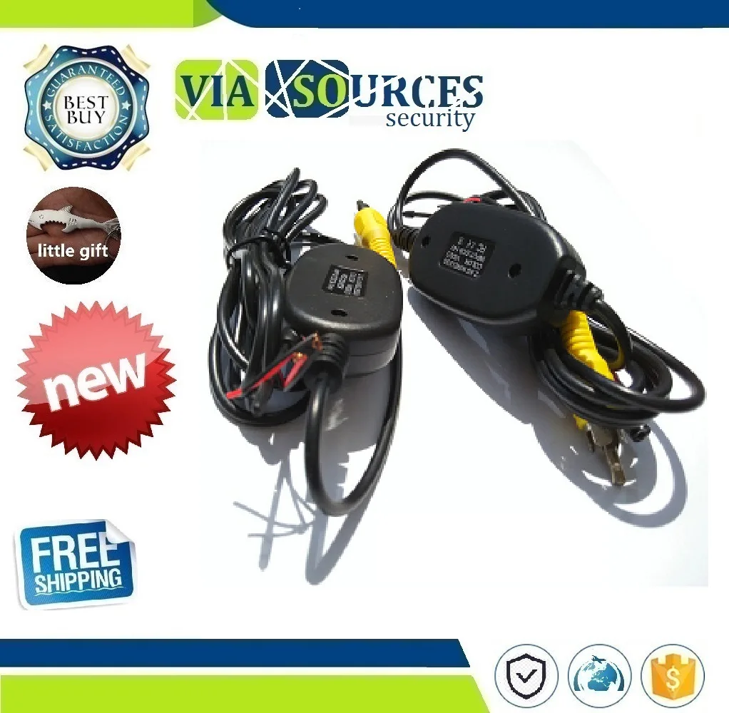 

2.4Ghz Wireless Kit Car RCA Video Transmitter and Receiver to Connect RCA Plug Rear View Camera and DVD Player Monitor