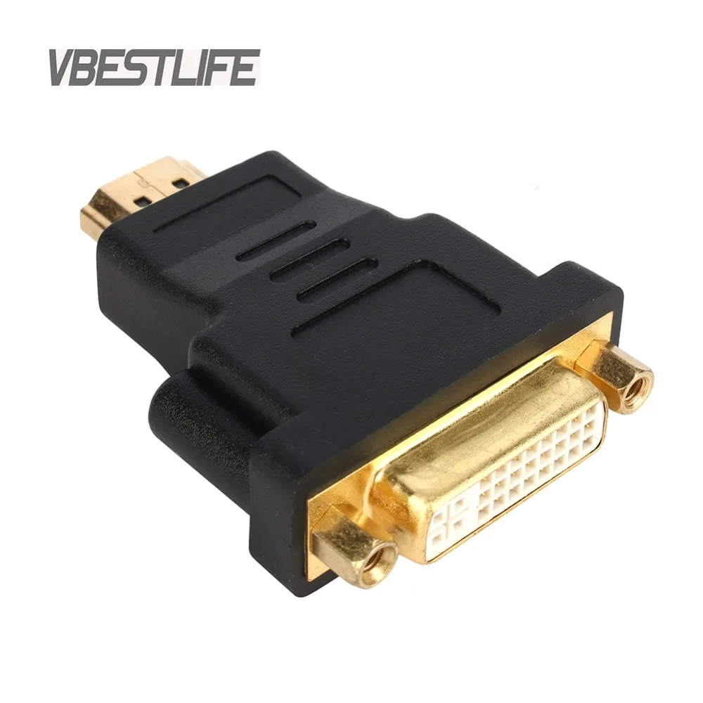 VBESTLIFE Audio Cable HD 1080P Gold Plated HDMI male to DVI 24+5 female