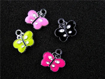 

AE661 Mix Color 20Pcs Alloy Metal Enamel Butterfly Charms Pendant 18x18mm