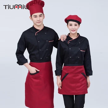 

Chef Jacket Men Women Long Sleeve Food Service Restaurant Work Uniform Cozinha Tops Sushi Chef Coats Kitchen Cooking Clothing
