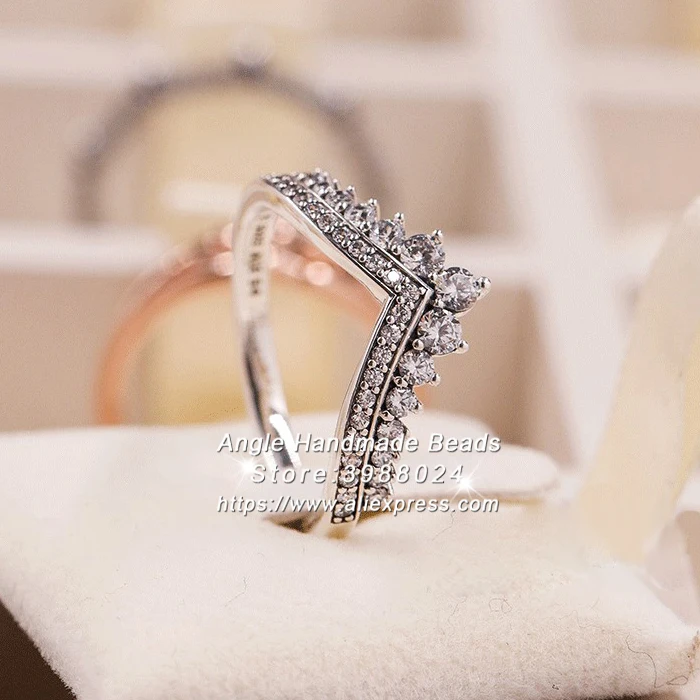 

2018 Spring S925 Sterling Silver Princess Wish With CZ Rings For Women Jewelry Rings